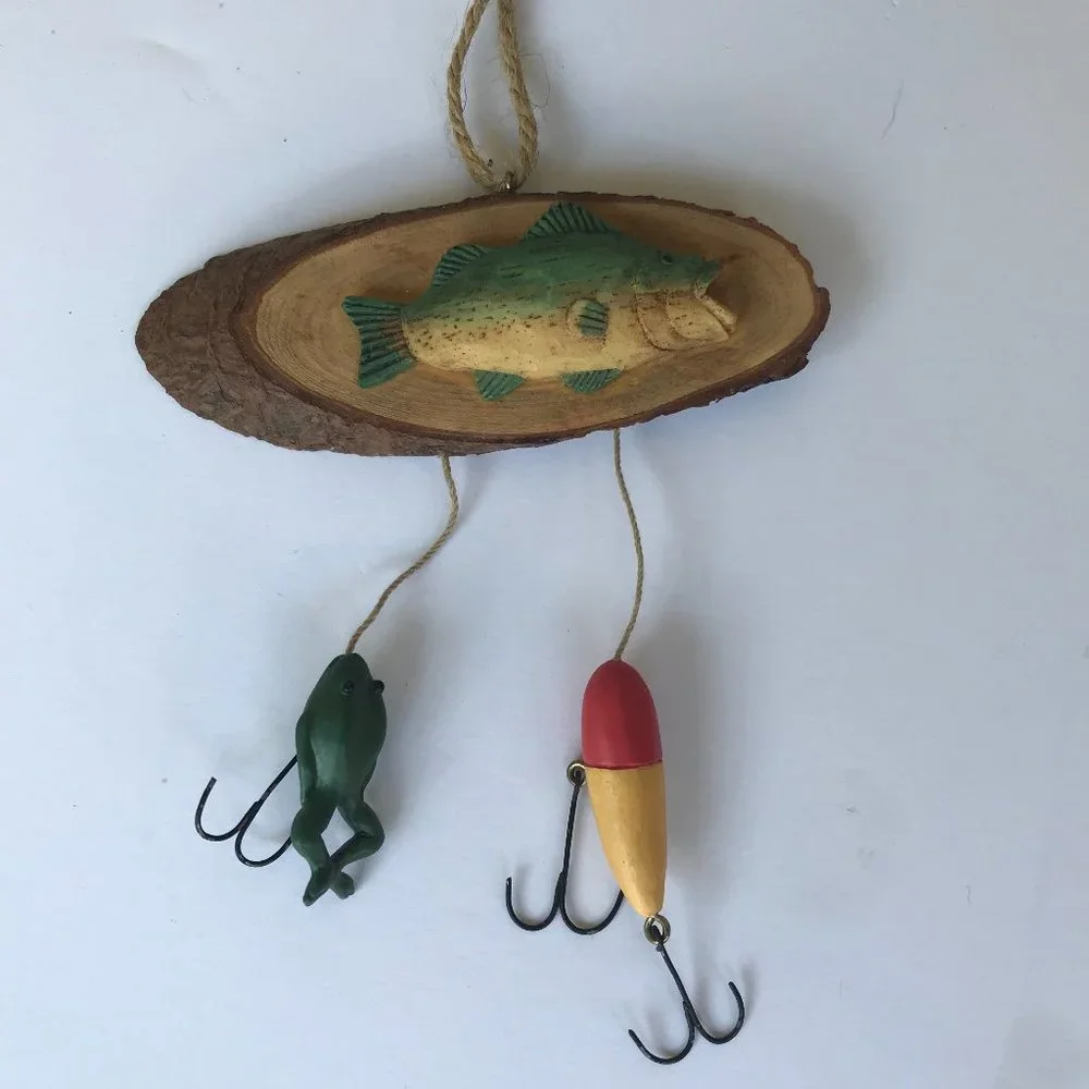Fish Ornament Frog Sinker Lures Retro Christmas